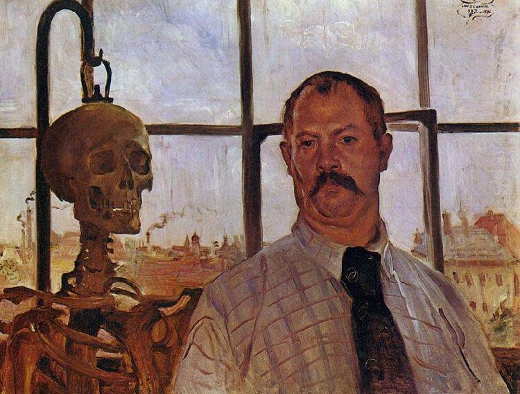 Lovis Corinth Self-portrait with Skeleton china oil painting image